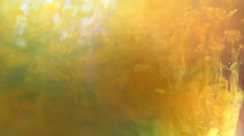 Yellow and red clouds of ink, abstract background Stock Footage 40434134