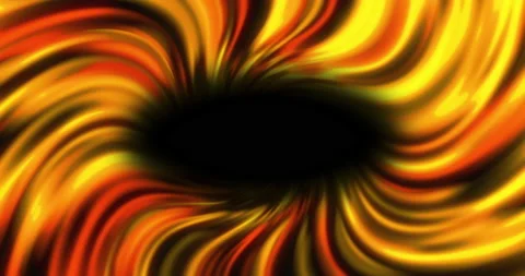 Yellow and red curved rays going to the dark center Stock Footage 239714988