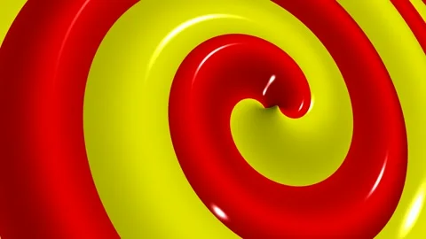Yellow and Red Spiral Waves, Background, Unique Design, Paints, Exclusive Stock Footage 303660983