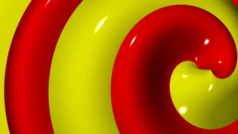 Yellow and Red Spiral Waves, Background, Unique Design, Exclusive, Paints Stock Footage 303660986