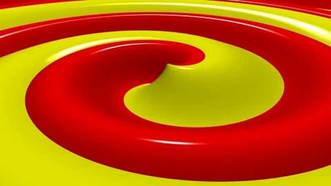 Yellow and Red Spiral Waves, Background, Paints, Exclusive, Unique Design Stock Footage 303660996