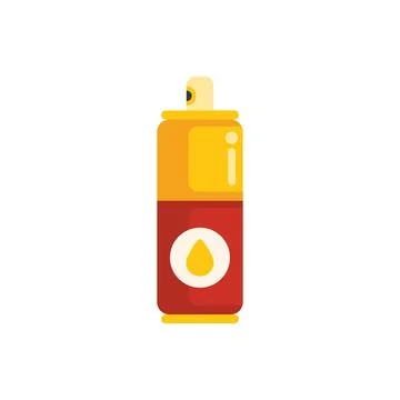 Yellow and red spray can with oil drop symbol for lubricant or painting Ilustração Stock