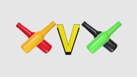 Yellow and Red Team Vs Green and Black Team Flippable Stop Motion Animation Video stock 160070851
