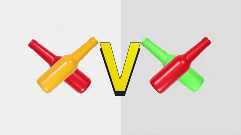 Yellow and Red Team Vs Red and Green Team Flippable Stop Motion Animation Stock Footage 160071732
