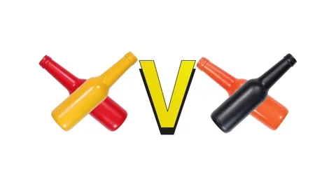 Yellow and Red Team Vs Black and Orange Team Flippable Stop Motion Animation Stock Footage 160159881