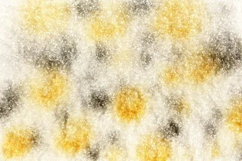 Yellow and silver spots, sprayed in the snow 库存照片