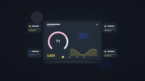Yellow and white analytics dashboard flat design loop Stock Footage 342628667