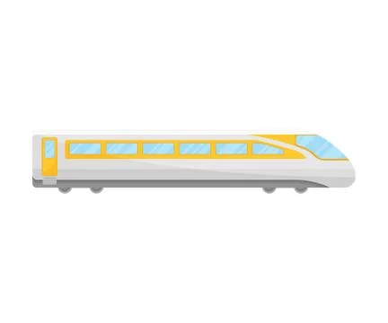 Yellow And White Bullet Express Flat Vector Illustration Illustrazione stock