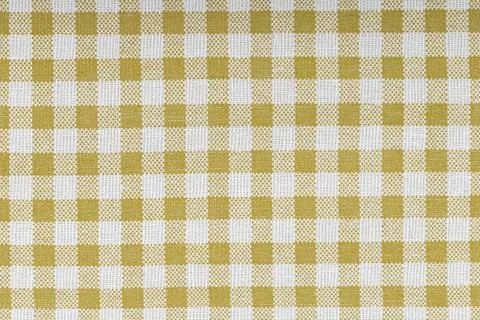 Yellow and white checkered, pattern, design, cotton fabric for sewing, textur Stock Photos