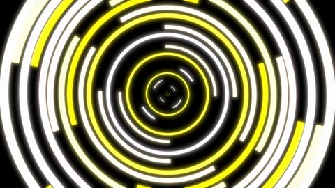 Yellow And White Circles Form A Reactor Like Visual Composition Looping Stock Footage 116666036