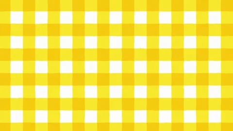 Yellow and White Gingham Pattern Background - Checkered Fabric Texture Stock Footage 311425845
