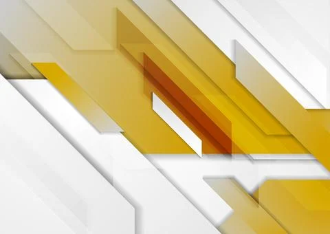 Yellow and white layered elements, geometric tech abstract background イラスト素材