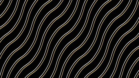 Yellow and white Lines wave on black background Stock Footage 148098010