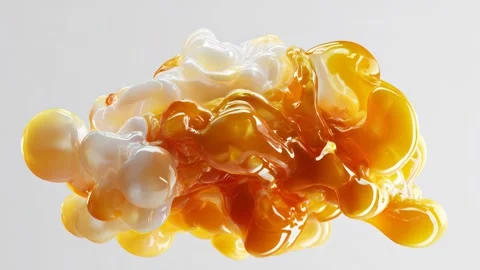 Yellow and white liquid cloud explosion Video stock 316822904