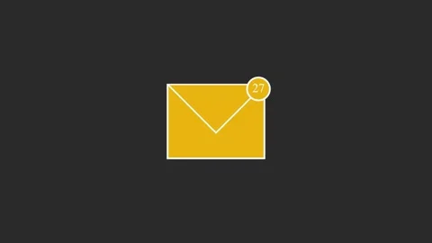 Yellow and white Message box icon animation video notice receive massage an.. Vídeo Stock 330317575