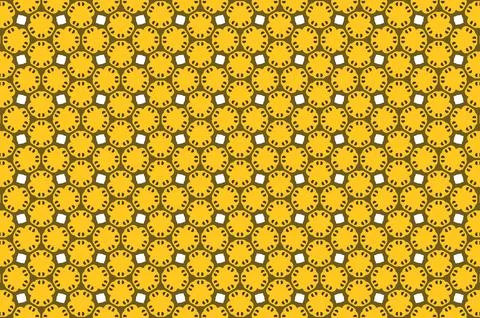 A yellow and white patterned design background with a lot of details Stock Illustration