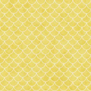 Yellow and White Shell Tiles Pattern Repeat Background Stock Illustration