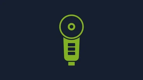 Yellow Angle grinder icon isolated on blue background. 4K Video motion graphic Stock Footage 232045992