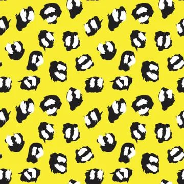 Yellow Animal Leopard Seamless Pattern Background Stock Illustration