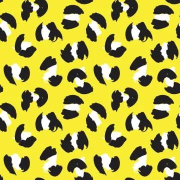 Yellow Animal Leopard Seamless Pattern Background 스톡 일러스트