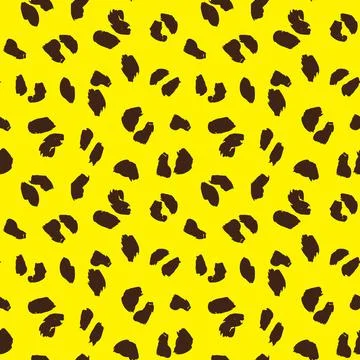 Yellow Animal Leopard Seamless Pattern Background Stock Illustration