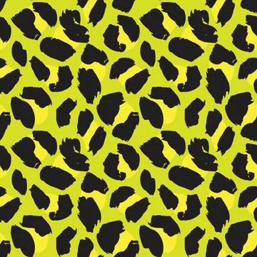 Yellow Animal Leopard Seamless Pattern Background イラスト素材
