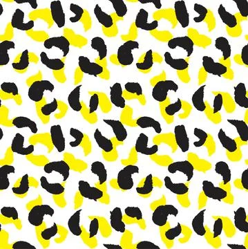 Yellow Animal Leopard Seamless Pattern Background Stock Illustration