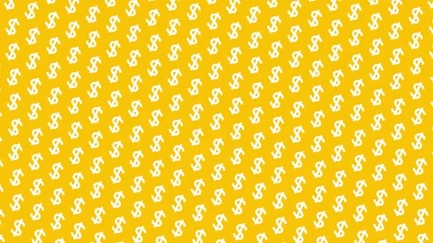 Yellow animated background of the dollar sign Stock Footage 333777853