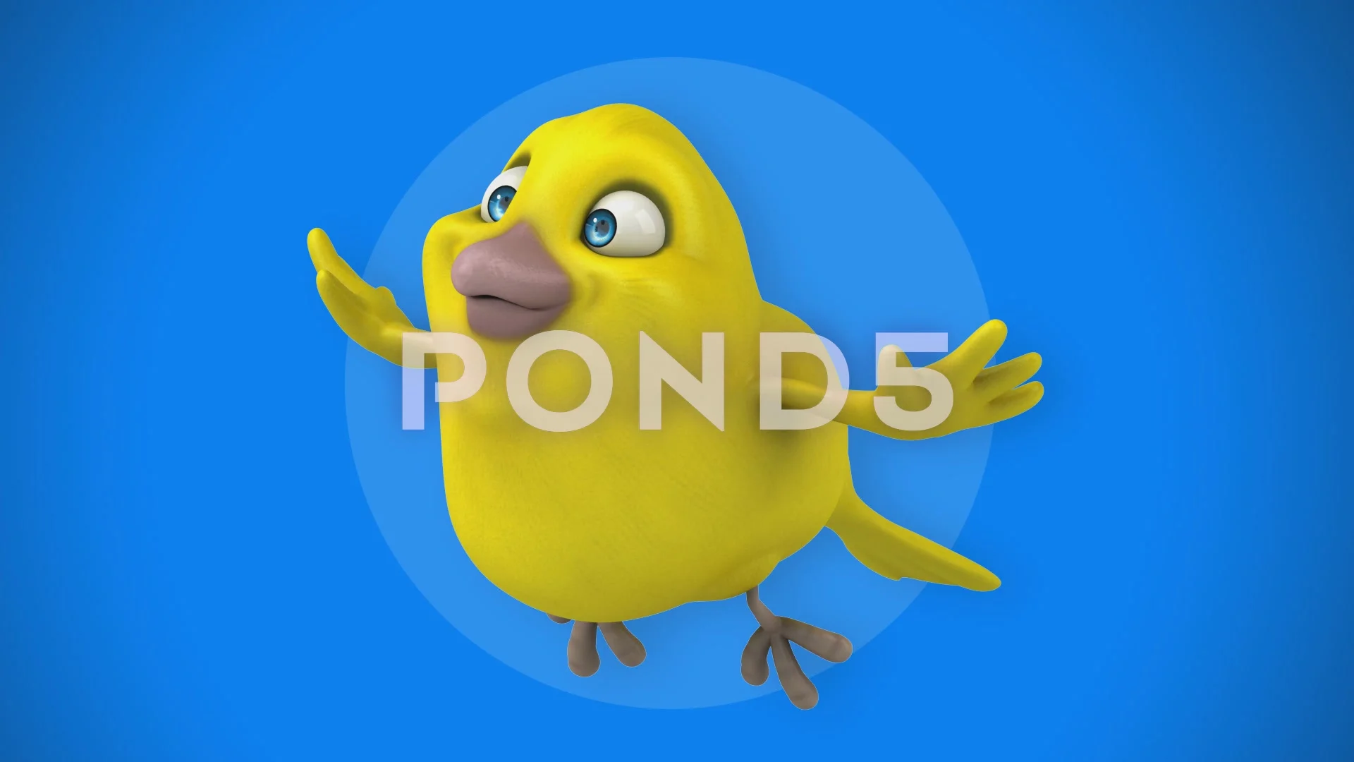 Yellow animated bird flying | Stock Video | Pond5