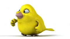 Yellow animated bird flying | Stock Video | Pond5