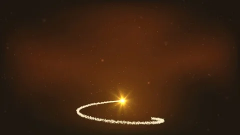 Yellow Animated Christmas tree with falling snow. Stock Footage 98156770