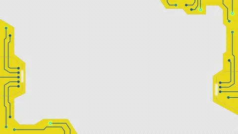 Yellow animated frame with pcb elements Stock Footage 137971576