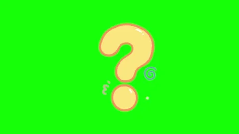 Yellow animated question mark icon bounce on green screen background Stock Footage 314260166
