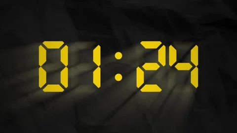 Yellow Animated Stopwatch Countdown 1 Minute and 30 Seconds to 0 Seconds Is.. Stock Footage 326630208