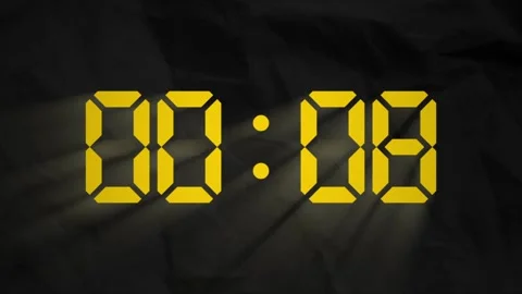 Yellow Animated Stopwatch Countdown 15 Seconds to 0 Seconds Isolated on Vin.. Stock Footage 326630096