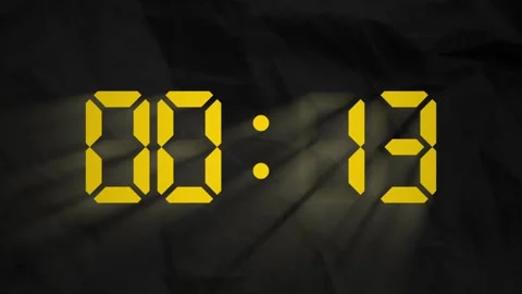 Yellow Animated Stopwatch Countdown 20 Seconds to 0 Seconds Isolated on Vin.. Stock Footage 326630098