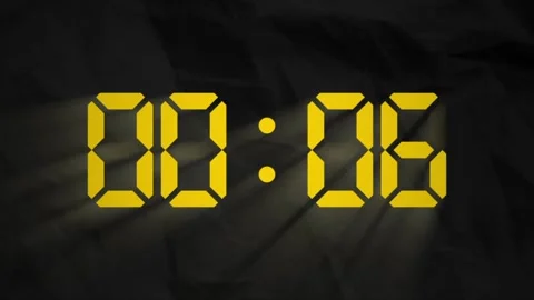 Yellow Animated Stopwatch Countup 1 Minute to 0 Seconds Isolated on Vintage.. Stock-Footage 326631013
