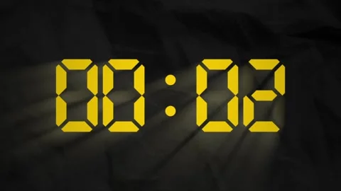 Yellow Animated Stopwatch Countup 5 Seconds to 0 Seconds Isolated on Vintag.. Stock-Footage 326630862
