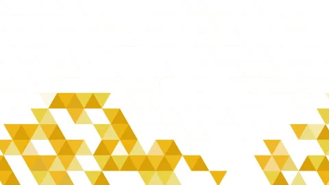 Yellow animation of abstract triangle pattern on white background. Copy space. Stock Footage 296603188