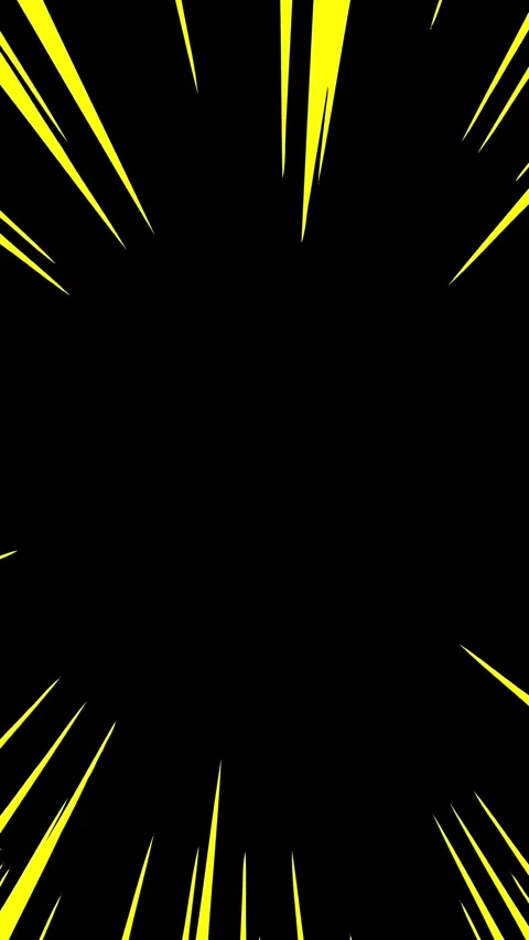 Yellow Anime Speed Lines Action Frame Overlay, vertical format Stock Footage 340130957