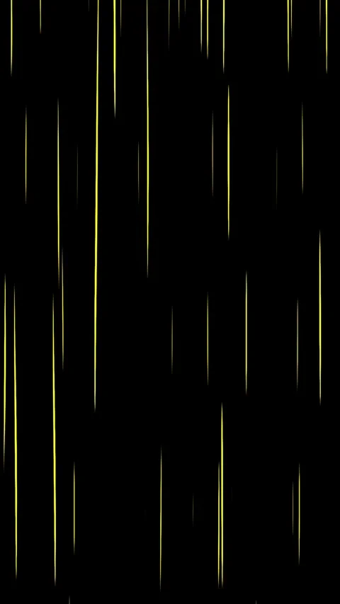 Yellow Anime Speed Lines Falling Vertically Like Rain, vertical format Stock Footage 340134662