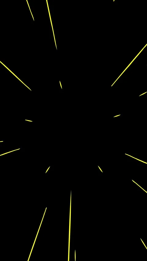 Yellow Anime Speed Lines Hyperspace Tunnel Effect, vertical format Stock Footage 340134380