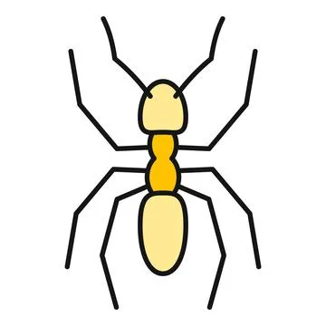 Yellow ant insect bug simple graphic icon Stock Illustration