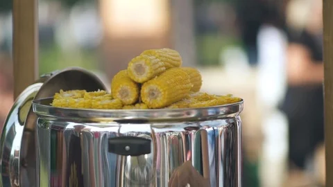 Yellow appetizing corn is ready for use for dietary nutrition. Fresh vegetables Video stock 119898374