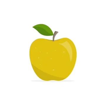 Yellow apple. Appetizing fruit. Vector illustration Stock Illustration