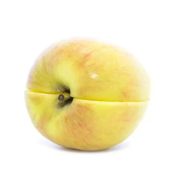 Yellow apple cross section sliced Stock Photos