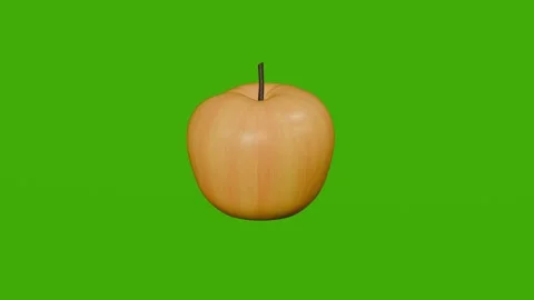A yellow apple on a green screen Stock Footage 279063740