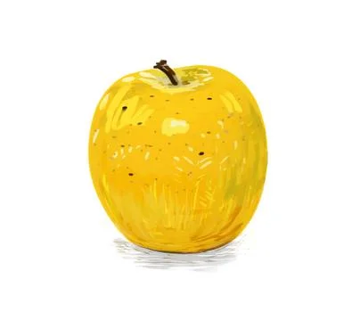 Yellow apple illustration Stock Illustration