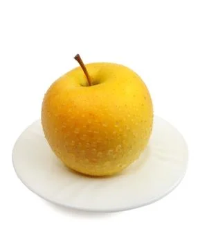 Yellow apple, isolated Stock Photos