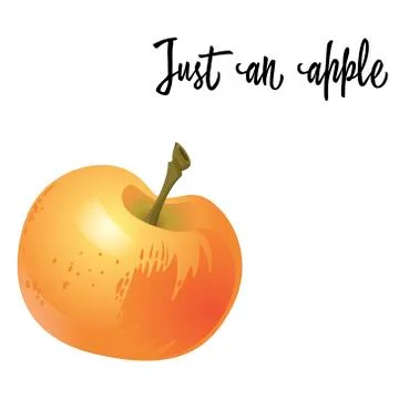 Yellow apple isolated on white background. Vector Illustration Stock Illustration